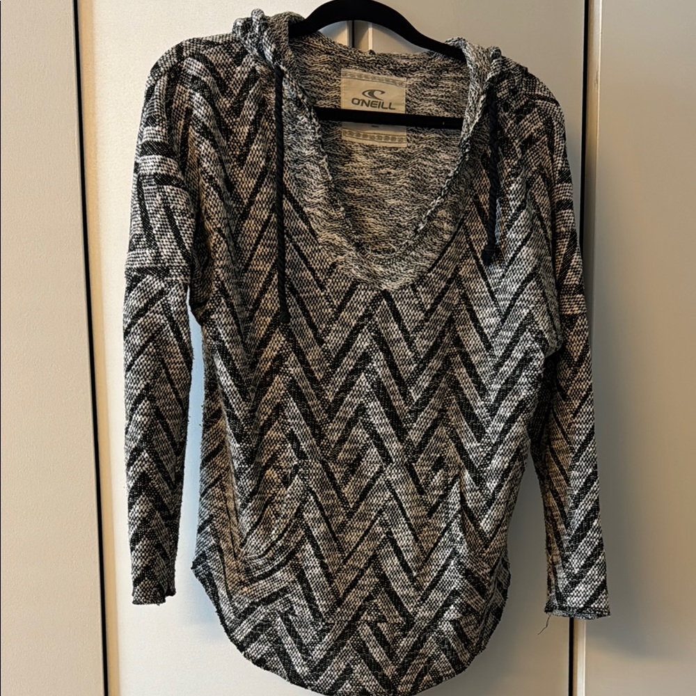 O'Neill Black and Gray Graphic Hoodie